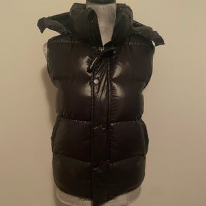 shiny black tna super puff vest